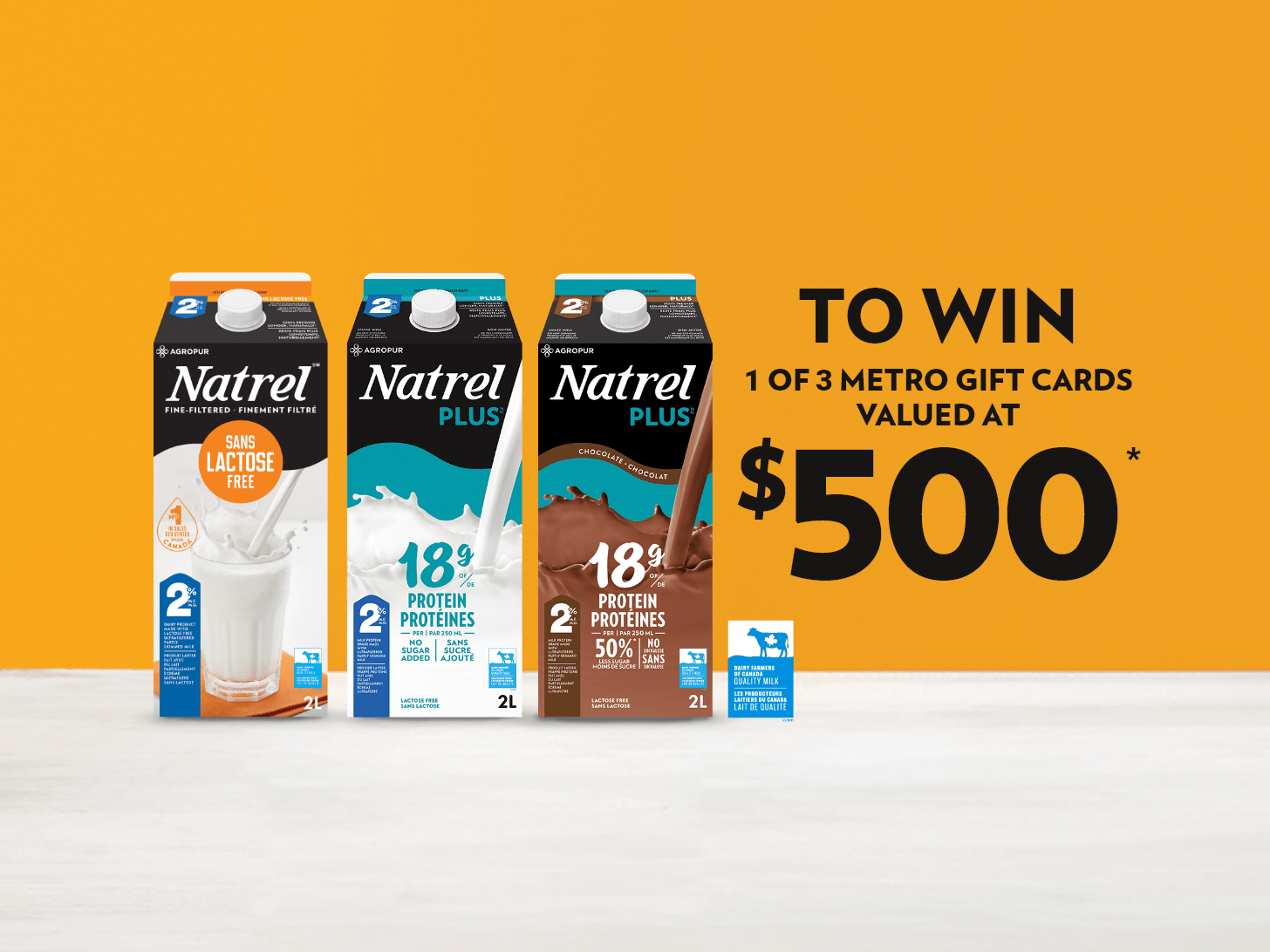 TO WIN 1 of 3 metro gift cards valued at $500*
