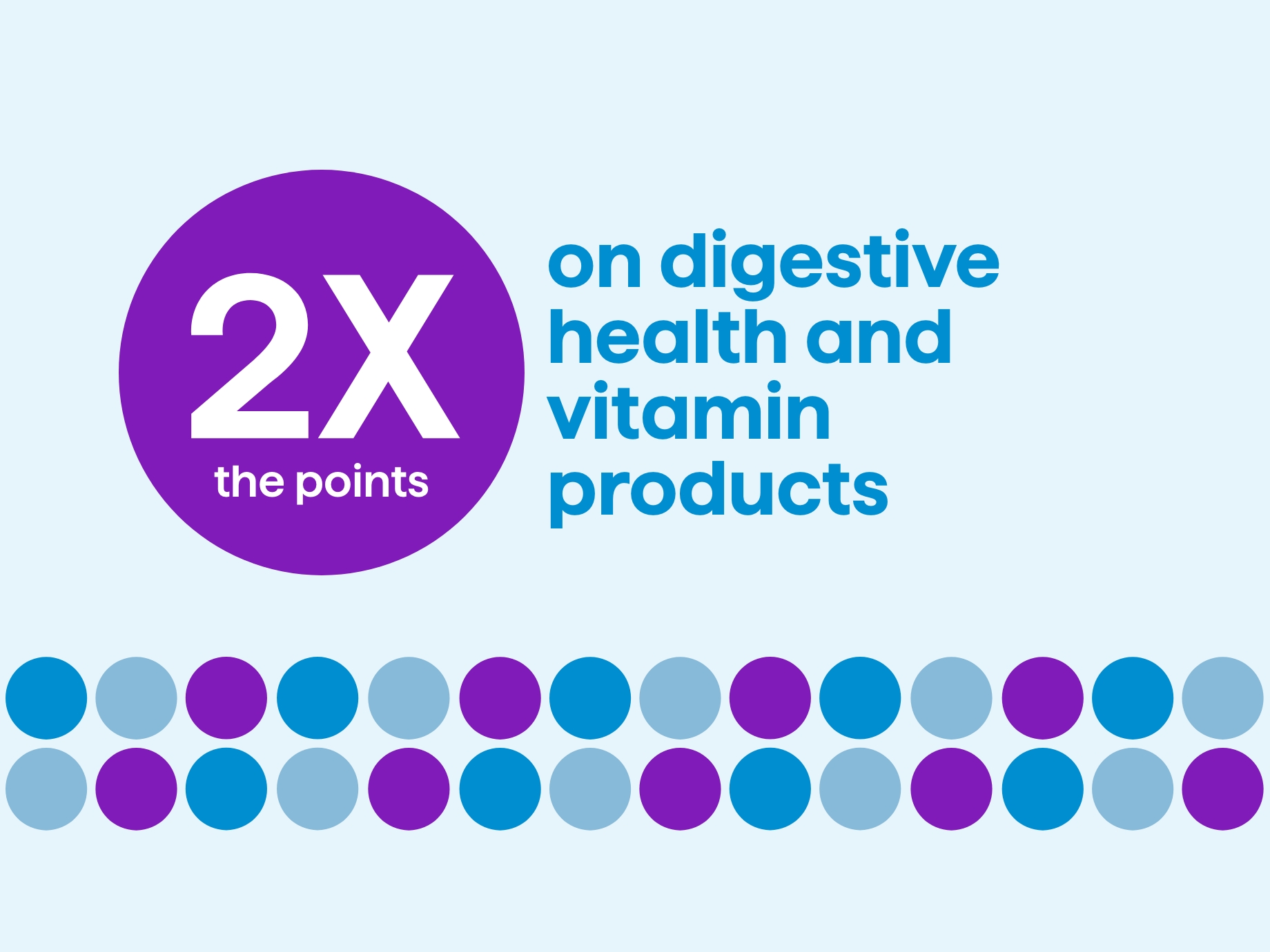 2x the points on digestive health and vitamin products