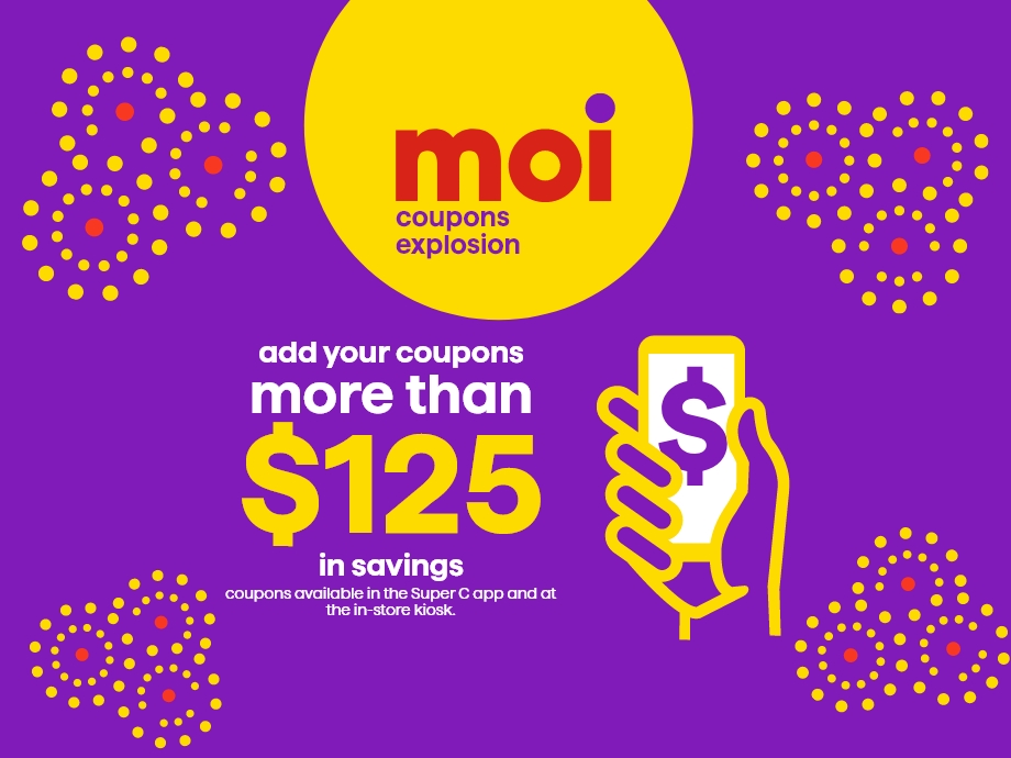 Add your coupons to your Moi card. 