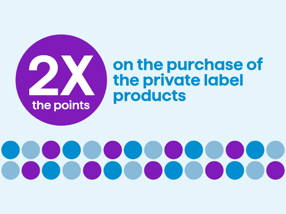 2x on the purchase of the private label products