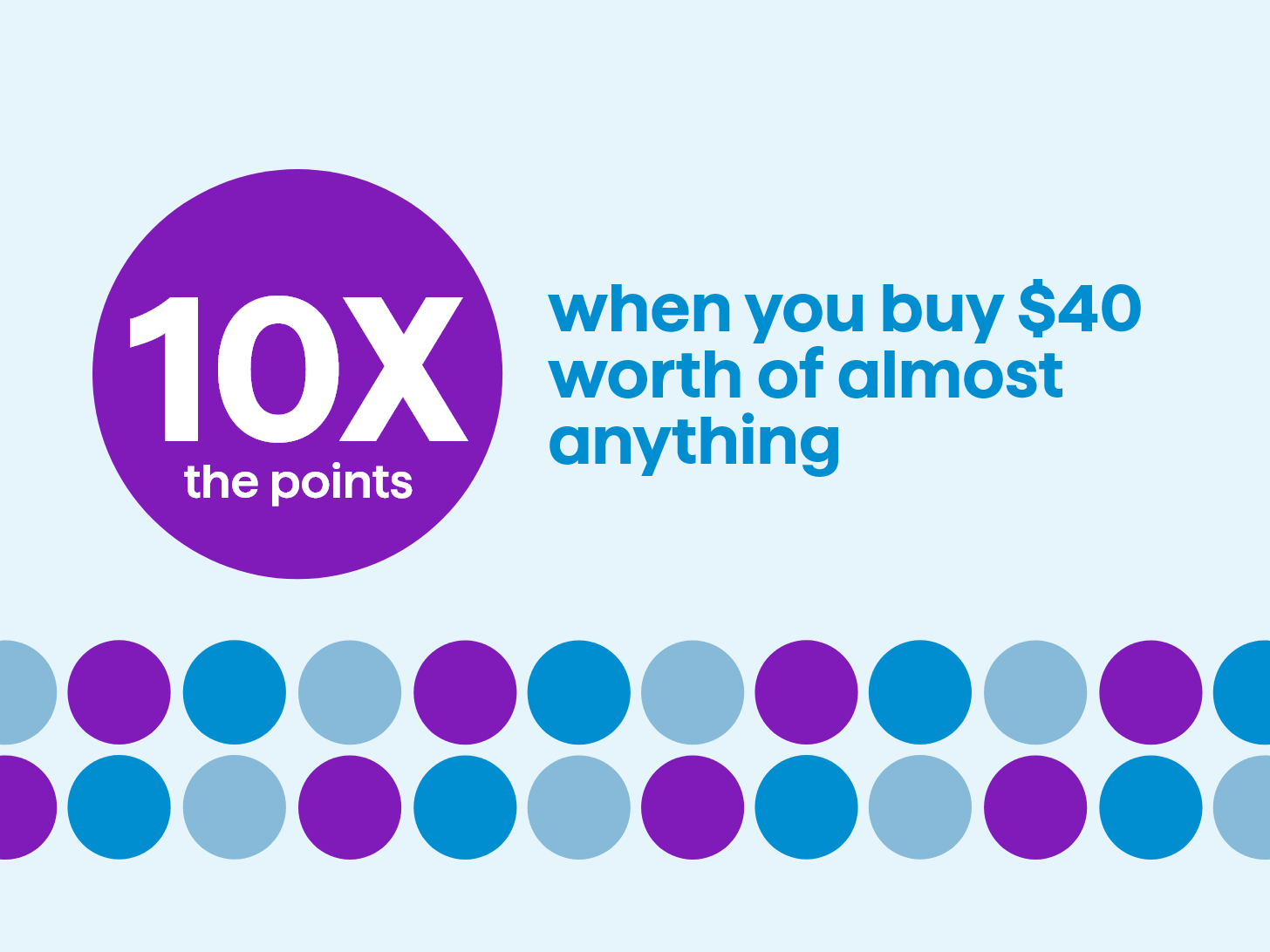 10X the points when you buy $40 worth of almost anythingt