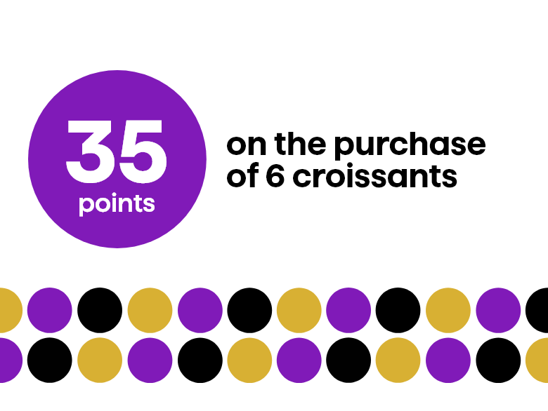 35 points on the purchase of 6 croissants