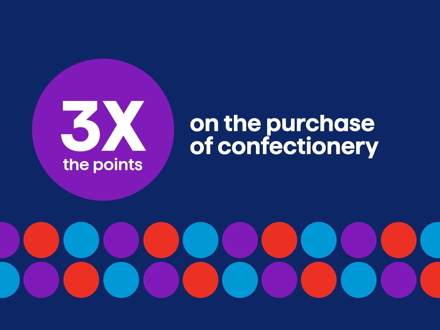 3X the points on the purchase of confectionery