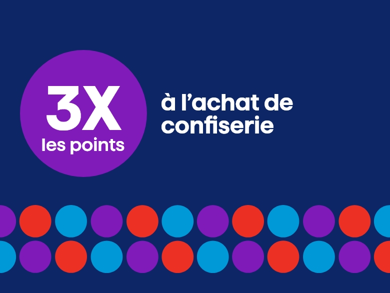 3X les points à l'achat de confiserie